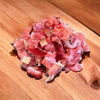 Straccetti di suino, provola e speck