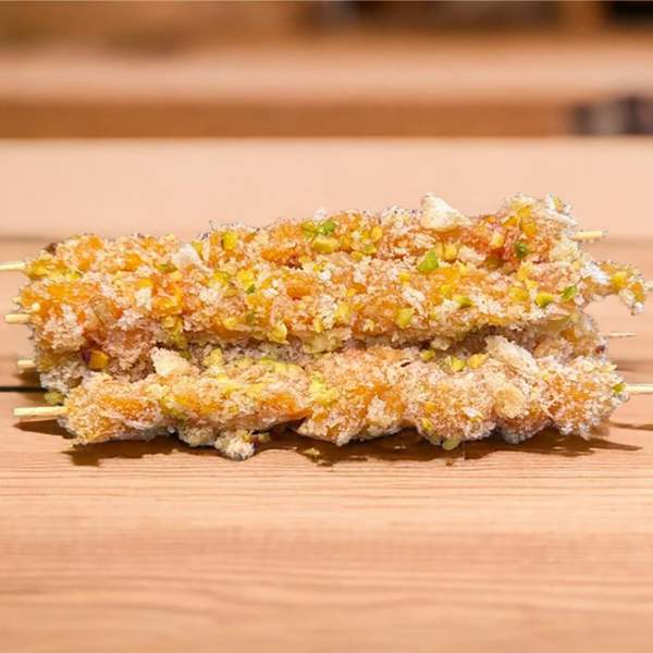Spiedini di pollo con pistacchio